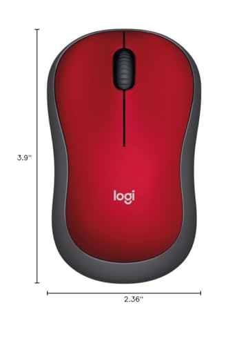 Logitech M185 Wireless Mouse, 2.4GHz with USB Mini Receiver, 12-Month Battery Life, 1000 DPI Optical Tracking, Ambidextrous PC/Mac/Laptop - Swift Gray