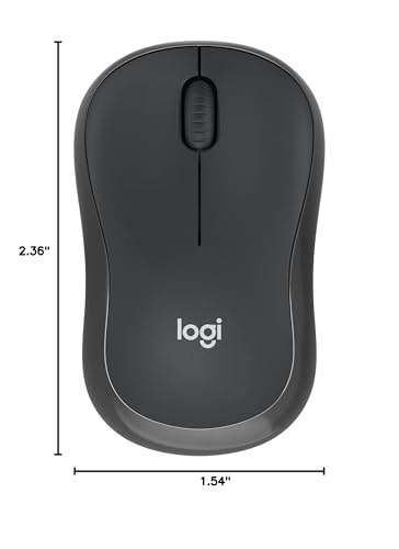 Logitech M185 Wireless Mouse, 2.4GHz with USB Mini Receiver, 12-Month Battery Life, 1000 DPI Optical Tracking, Ambidextrous PC/Mac/Laptop - Swift Gray