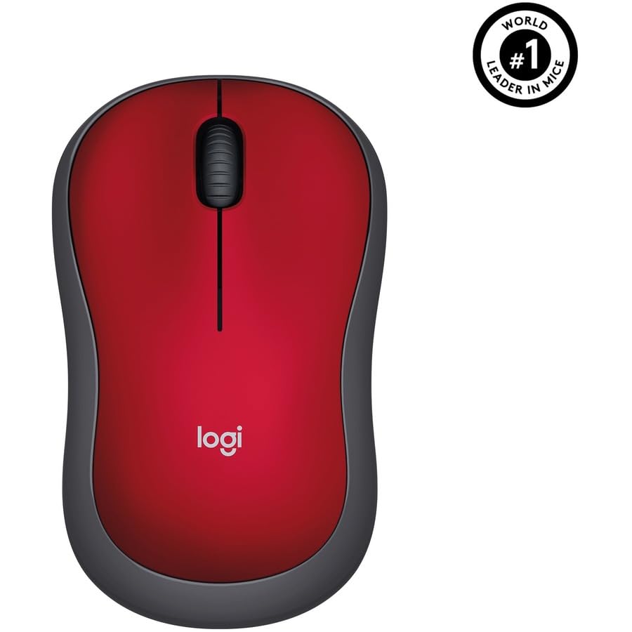 Logitech M185 Wireless Mouse, 2.4GHz with USB Mini Receiver, 12-Month Battery Life, 1000 DPI Optical Tracking, Ambidextrous PC/Mac/Laptop - Swift Gray