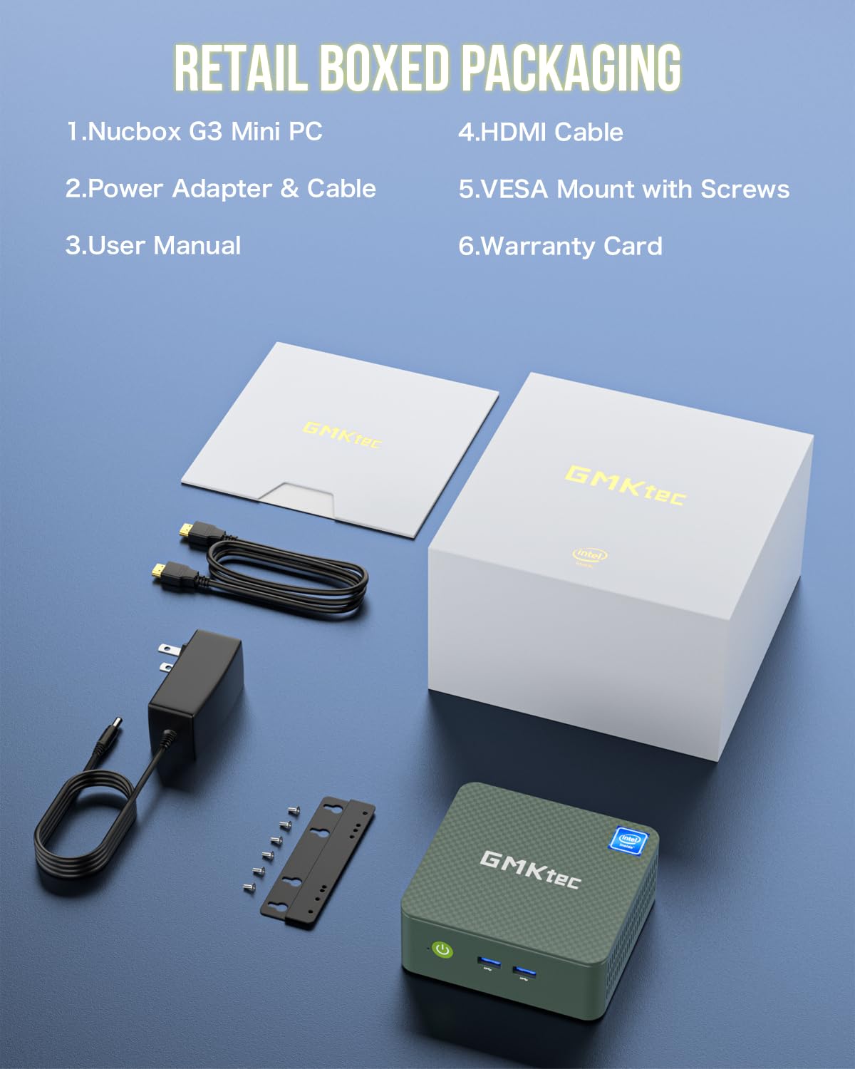 GMKtec Mini PC N100, Preinstalled Windows 11 Pro, G3 Intel Alder Lake N100 (3.4GHz), 8GB DDR4 RAM 256GB PCIe M.2 SSD, Desktop Computer 4K Dual HDMI/USB3.2/WiFi 6/BT5.2/2.5G RJ45 for Office, Business