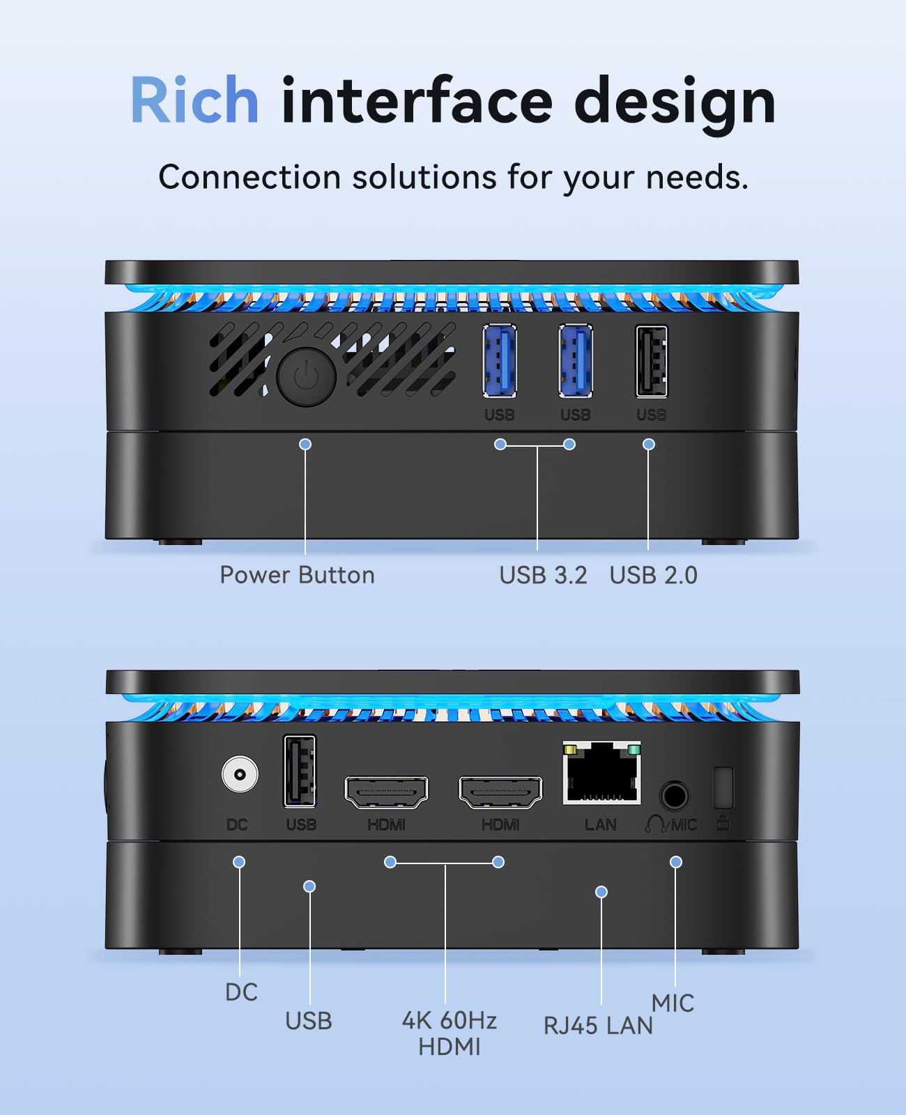 KAMRUI AK1 Plus Mini PC with Windows 11, 12th Gen N95 Processor(Up to 3.4GHz), Mini Desktop Computers 8GB DDR4 256GB SSD Support 4K Display, WiFi/BT 4.2 for Business, Office, Home Server