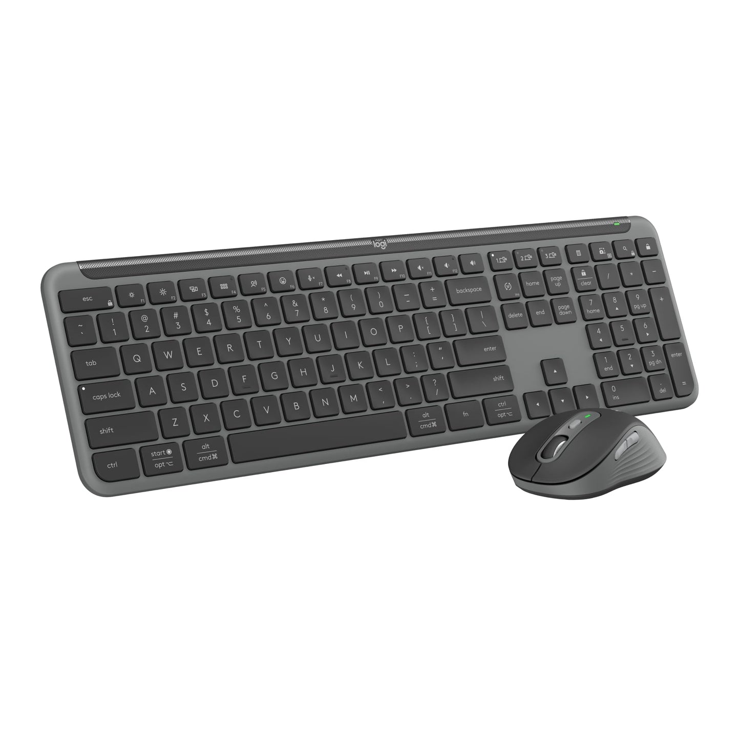 Logitech MK955 Signature Slim Wireless Keyboard and Mouse Combo, for Larger Hands, Quiet Typing and Clicking, Switch Across Three Devices, Bluetooth, Multi-OS, for Windows and Mac - Graphite