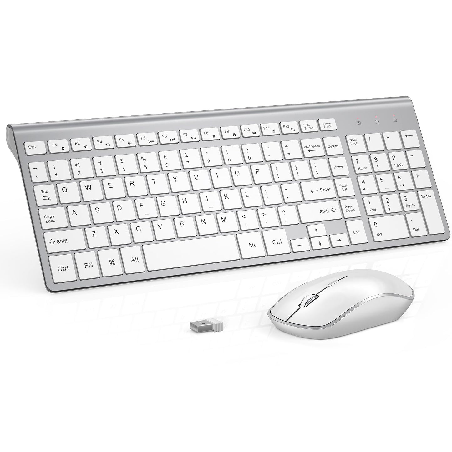 Wireless Keyboard and Mouse,J JOYACCESS 2.4G Ergonomic and Slim Wireless Computer Keyboard Mouse Designed for Windows, PC, Laptop,Tablet - Black Grey