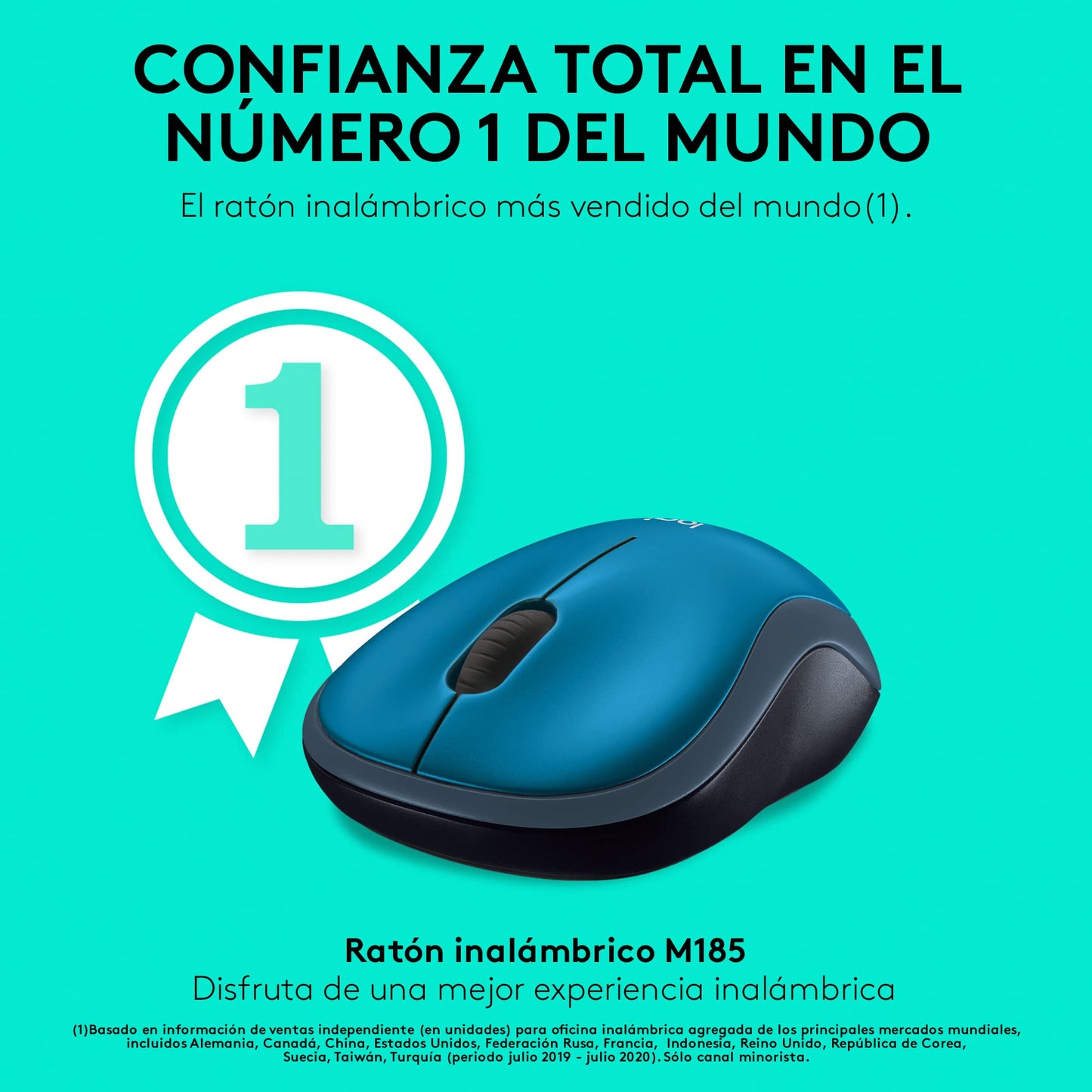 Logitech M185 Wireless Mouse, 2.4GHz with USB Mini Receiver, 12-Month Battery Life, 1000 DPI Optical Tracking, Ambidextrous PC/Mac/Laptop - Swift Gray