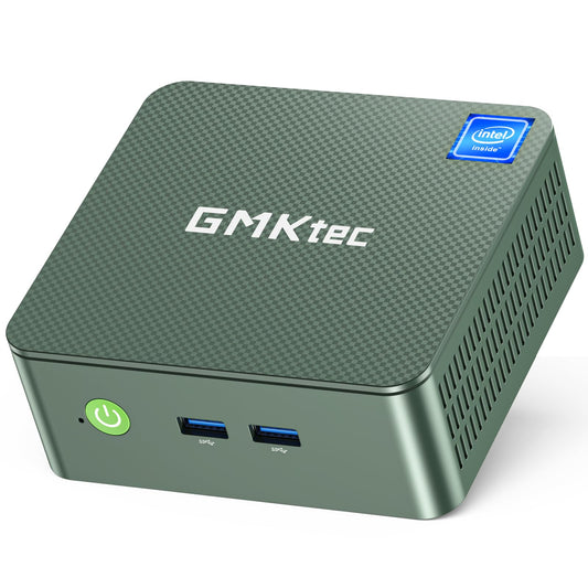 GMKtec Mini PC N100, Preinstalled Windows 11 Pro, G3 Intel Alder Lake N100 (3.4GHz), 8GB DDR4 RAM 256GB PCIe M.2 SSD, Desktop Computer 4K Dual HDMI/USB3.2/WiFi 6/BT5.2/2.5G RJ45 for Office, Business