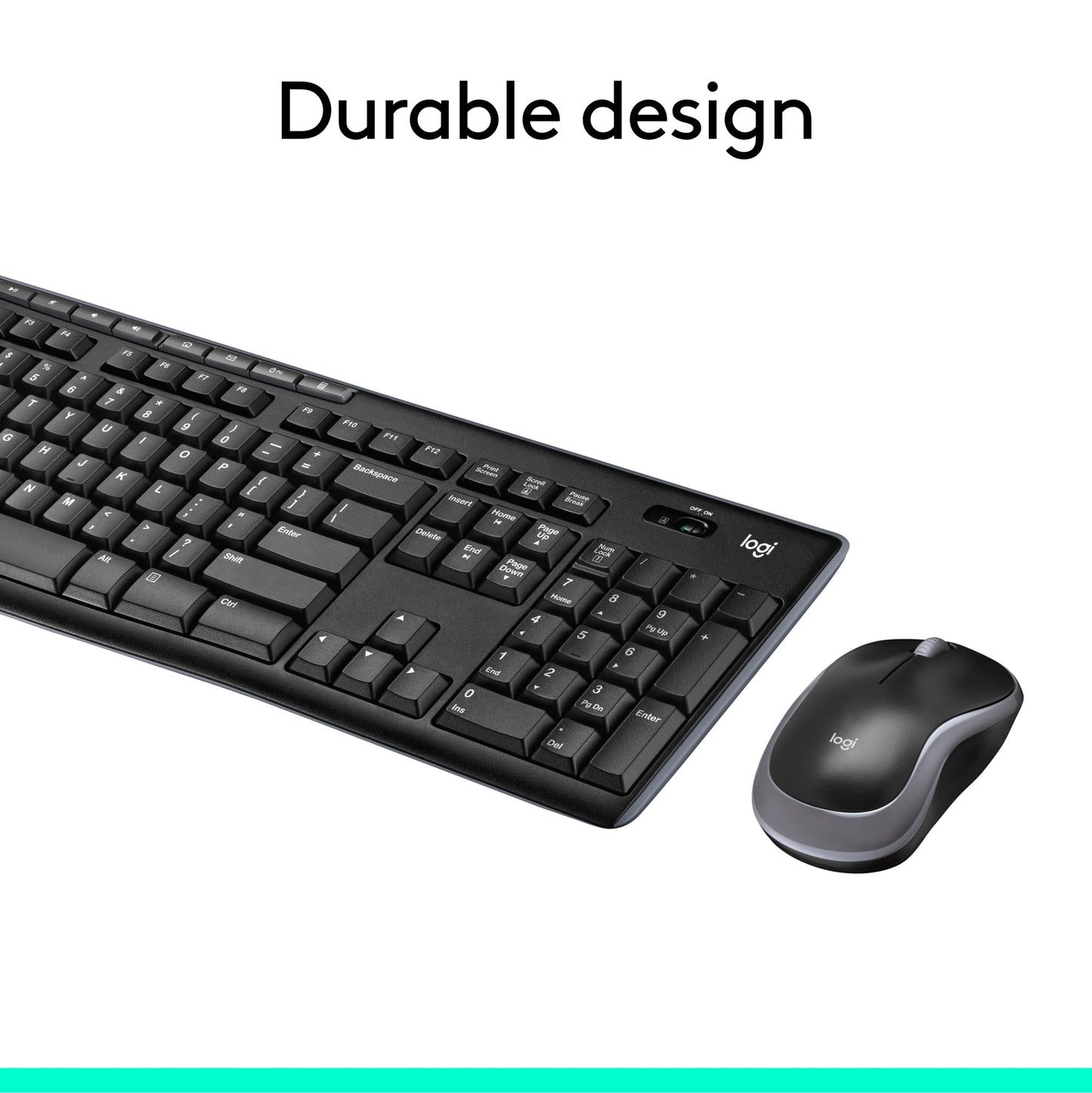 Logitech MK270 Wireless Keyboard And Mouse Combo For Windows, 2.4 GHz Wireless, Compact Mouse, 8 Multimedia And Shortcut Keys, For PC, Laptop - Black